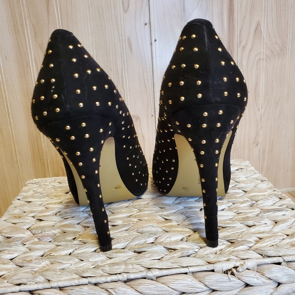 INC International Concepts Womens Black W/gold Studs Pumps Shoes Size 7 - Picture 4 of 6
